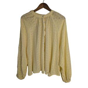 Free People Top Womens Sz L Down From The Clouds In Gold Boho Chic Cottagecore